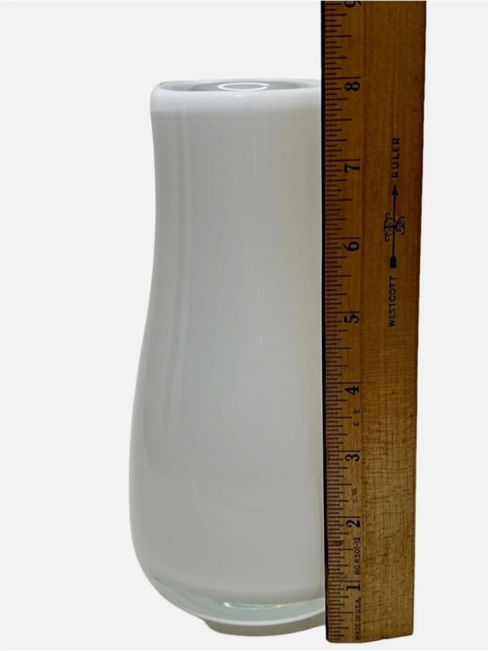 Crate and Barrel white cloud glass vase